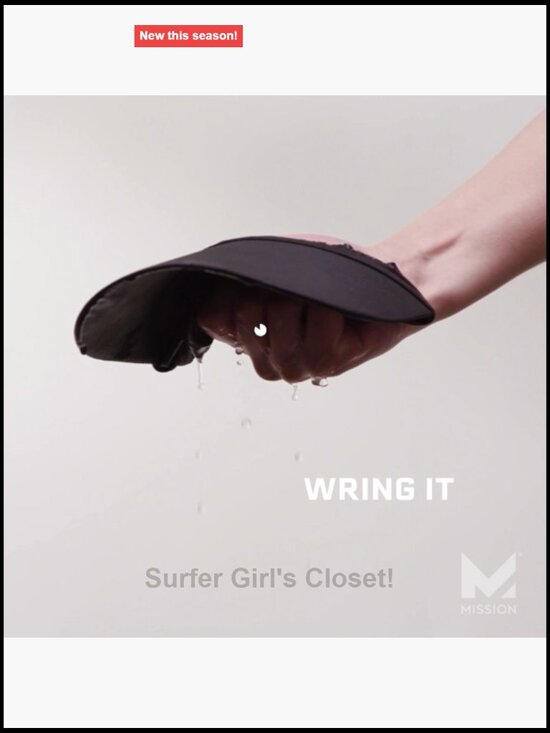 Cooling Stretchy Visor with UPF 50 Sun Protection, No Slip Band